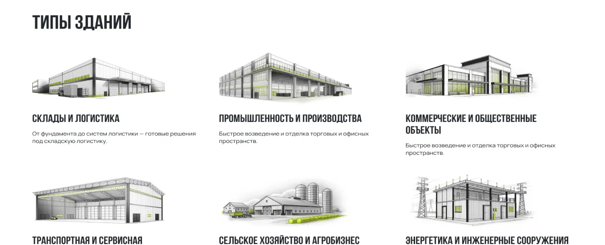 Каталог типов зданий на сайте АСК