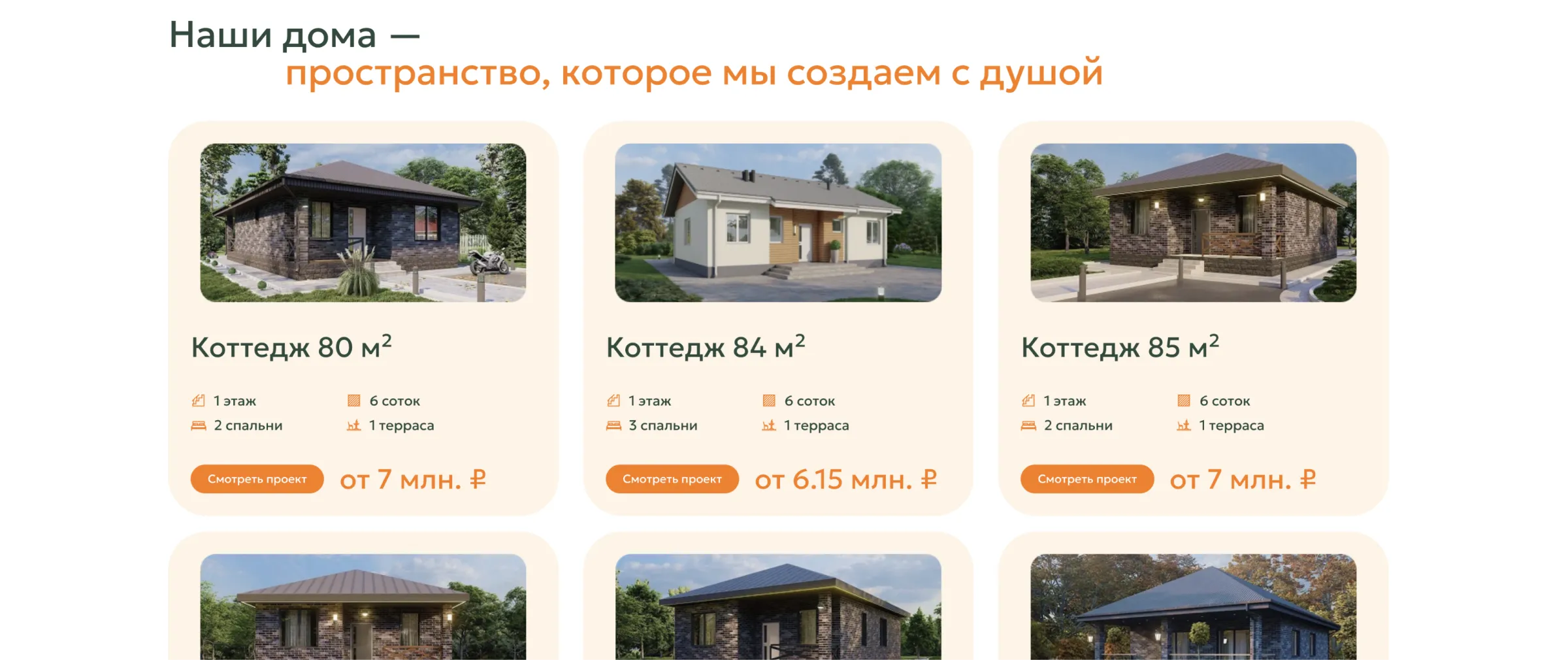 Каталог проектов домов с площадью, параметрами и ценой от